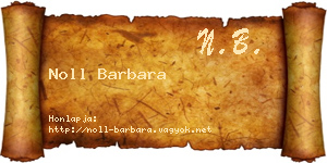 Noll Barbara névjegykártya